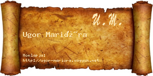 Ugor Marióra névjegykártya